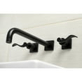 thumbnail image 2 of Kingston Brass KS6050DFL NuWave Two-Handle 3-Hole Wall Mount Roman Tub Faucet in Matte Black, 2 of 6