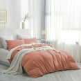 thumbnail image 4 of IR Imperial Rooms 3 PC Duvet Cover Set Plain Microfiber Button Closer Adult Peach Color Queen, 4 of 6