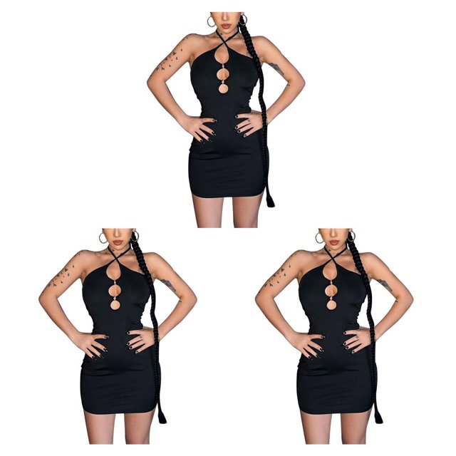 Qarigey Vestido de verano sin mangas con hombros descubiertos para mujer, vestido de banquete para niñas, vestidos ahuecados, ropa de playa de Type1 NO1