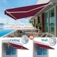 thumbnail image 6 of SUNRISEUMBRELLA Outdoor Patio Awning Retractable Awning Sun Shade Manual Patio Deck Awning (12'x10',Burgundy), 6 of 6