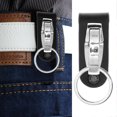 thumbnail image 3 of icolorfuled Men's Leather Belt Keychain Key Ring Color Protection DIY Keychain Plating Hanging Pendant Leather Seat Stainless Steel Belt Key Chain, 3 of 6