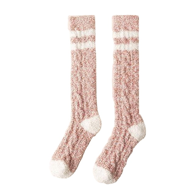 FhsagQ Socks Mens Socks Plus Size Robe Winter Stocking Stocking Lady Stocking Striped Candy Coloured Coral Stocking with Thick Warm Floor Men Socks Plus Mens Socks Crotchless Plus Size Red One Size