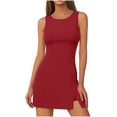 thumbnail image 5 of BUIGTTKLOP Athletic Dress for Women Mini Crew Neck Sleeveless Built in Shorts with Pockets Tennis Golf Dress, 5 of 5