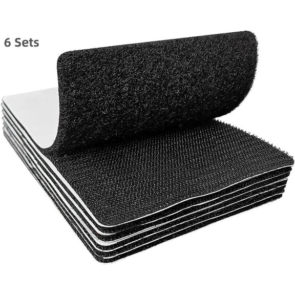 4x6 inch Hook and Loop Strips with Adhesive, Nylon Heavy Duty Hook and Loop Tape, Excellent Grip, Interlocking Tape, for Sewing, Crafting,DIY, Wall Adhesive Strips - 6 Sets