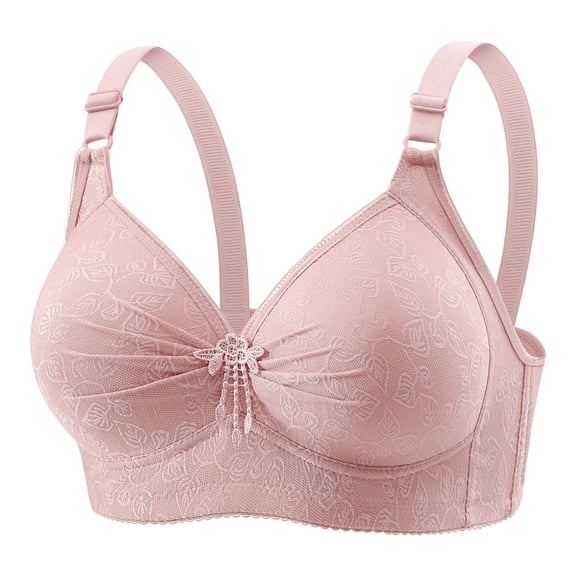 Mgmyaa Women's B-C Cup Lace Wireless Push-Up Bra Breathable Comfortable Everyday No Underwire Bra with Full Support and Lift