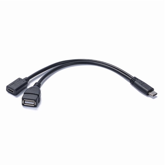 USB C Male to USB C USB A Female OTG Adapter and Charger Cable for Keyboard Mouse Connection on Smartphone Laptop Tablet