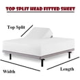 thumbnail image 6 of California King Size 30" Split Top Flex Head 4-PCs Sheet Set Fits 19-24" Deep Pocket, 500-TC Egyptian Cotton (Stripe, Silver Grey), 6 of 6