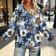 thumbnail image 5 of GERsome Women's Tops Plus Size V Neck Long Sleeve Shirts Dressy Casual Blouses Print Tunic Tops Size 4XL, 5 of 7
