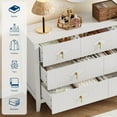 thumbnail image 3 of Garvee Fluted Dresser 54 Inch Wide, 7-Drawer Wood Dresser for Bedroom, Modern Chest of Drawers, Storage Organizer Cabinet for Living Room, Hallway, Entryway, White, 3 of 8