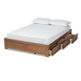 thumbnail image 2 of Baxton Studio Wren King Size Walnut 3-Drawer Storage Bed Frame, 2 of 13