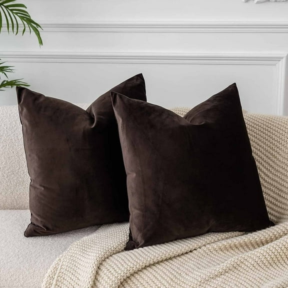 Coffee Throw Pillow Covers Set of 2 for Living Room Couch Bedroom Decorative Soft Cushion Cases with Zipper