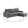 thumbnail image 2 of HOMCOM Canapé Sectionnel Modulaire avec Méridienne Réversible pour Chambre, Gris Foncé, 2 of 9