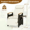 thumbnail image 3 of Gymax 2PCS Patio Rattan Lounge Chair PE Wicker Recliner Chair w/ Adjustable Backrest & Footrest White, 3 of 10