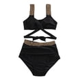 thumbnail image 6 of RUTAYY Women's Bikini Sets 2 Piece Swimwear Crisscross Tankini Tops with High Waisted Bottoms Beach Pool Swimsuit, 6 of 7