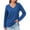 Blue, variant on Jalioing Women's Casual Shirts Loose Long Sleeve V Neck Basic T Shirts Side Slit Solid Color Summer Blouses
