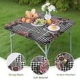 thumbnail image 4 of Pioneer Flower Floral Print Pattern Square Fitted Tablecloth with Elastic Edge,Square Table Cover,Washable Elastic Table Cover for Home Kitchen Party Decor 36"x36", 4 of 6