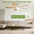 thumbnail image 4 of Ventilateur de Plafond Moderne 52 Pouces avec Lumière DEL à Intensité Réglable – Moteur CC Réversible Silencieux – 3 Couleurs Réglables – Télécommande – Écoénergétique – Montage Affleurant – Noir Mat – Idéal pour Chambre, Salon, 4 of 7