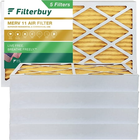 

Filterbuy 16x24x4 MERV 11 Pleated HVAC AC Furnace Air Filters (5-Pack)