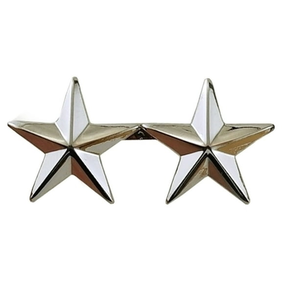 Hero's Pride Rank Insignia, Two 1" Silver Five-Pointed Star Pins, 2 Posts & Clutch Backs, Pack of 2