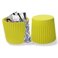 thumbnail image 6 of 2xhome Modern Stackable Stool Chair | Versatile Plastic Molded Coffee Table Ottoman | Weather Resistant for Indoor Outdoor Use, Yellow, Set of 1, 1 piece, 6 of 6