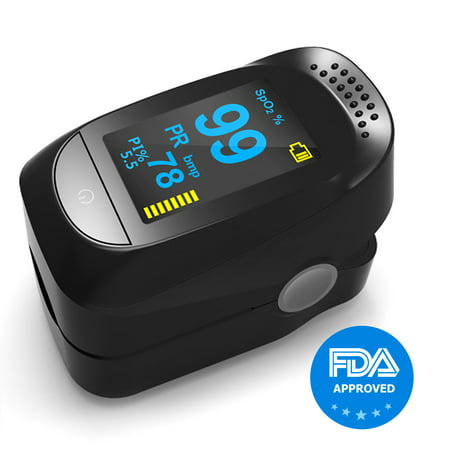 Fingertip Pulse Oximeter, Blood Oxygen Saturation Monitor with Heart Rate / Pulse Rate / BPM, OLED Display and Customizable