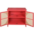 thumbnail image 6 of Sideboard Buffet Cabinet with 2 Rattan Doors, Freestanding Wood Accent Storage Cabinet Console Table, 6 of 8