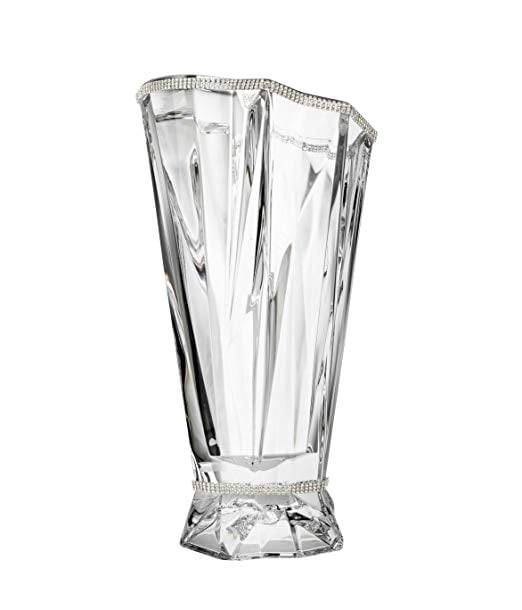 14Inch Swarovski Jeweled Crystal Vase Bud Vase Inlaid with Crystals