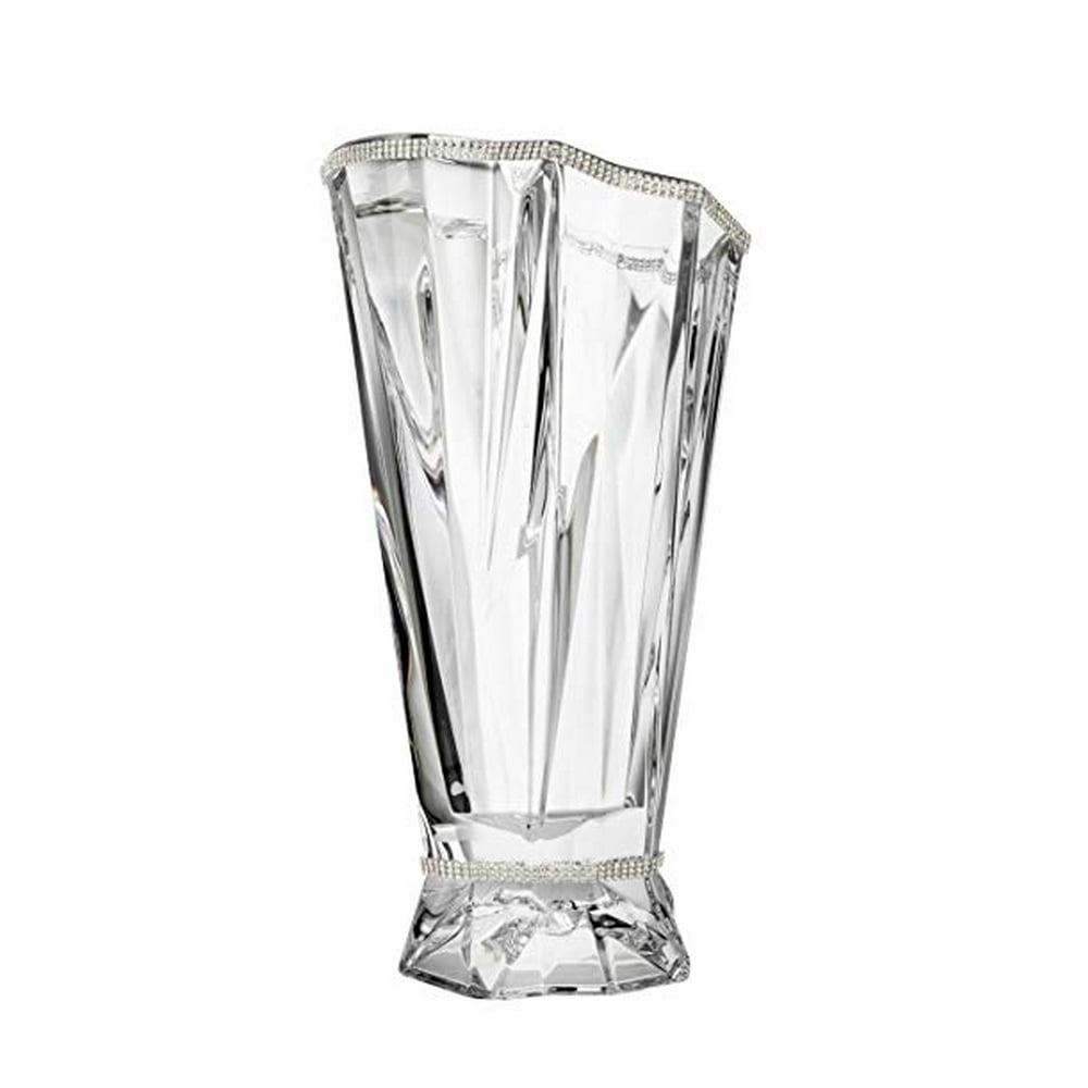 14Inch Swarovski Jeweled Crystal Vase Bud Vase Inlaid with Crystals