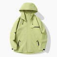 thumbnail image 2 of WTOBBY Ladies' Loose Comfortable Windproof Waterproof Fashion Outdoor Jacket, Designed for Hiking, Travel, and Breathable Comfort,Fluorescent Green L, 2 of 6