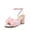 PINK, variant on Women's Bow Knot Heeled Sandals Low Chunky Heels Open Toe Ankle Strap Slingback Dress Shoes for Wedding Bridal Party