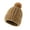 Brown, variant on Womens and Mens Winter Knitted Beanie Hat with Faux Pom Warm Knit Cap Beanie Hats