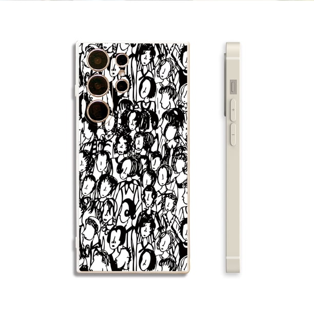 Funda para teléfono de goma TPU a prueba de golpes con diseño minimalista de dibujos animados - Compatible con la serie iPhone