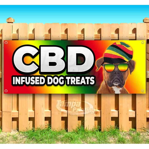CBD Infused Dog Treats 13 oz Vinyl Banner With Metal Grommets