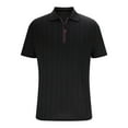 thumbnail image 3 of Chiccall Mens Textured Zip-up Shirts Casual Short Sleeve Solid Summer Tops Black, 3 of 5