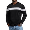 thumbnail image 2 of Men's New Casual Street Exercise Crewneck Long Sleeve Shirt, Spring Fall Sporty Style Top for Daily Wear,Gray,L, 2 of 5