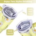 thumbnail image 5 of 40oz Daisy Tumbler with Handle & Straw, Stainless Steel Insulated Cup, Leak Proof Travel Mug, Keeps Drinks Hot/Cold, Nurse Coffee Cup, Gifts for Women Men, 5 of 7