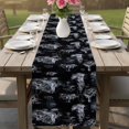 thumbnail image 4 of Nautical Ship Table Runner 70 Inches, Vintage Black Coastal Lighthouse Mountain Bed Runner Dresser Scarves Tabletop for Indoor Outdoor Parties/Ceremony/Banquet, 13" x 70", 4 of 9