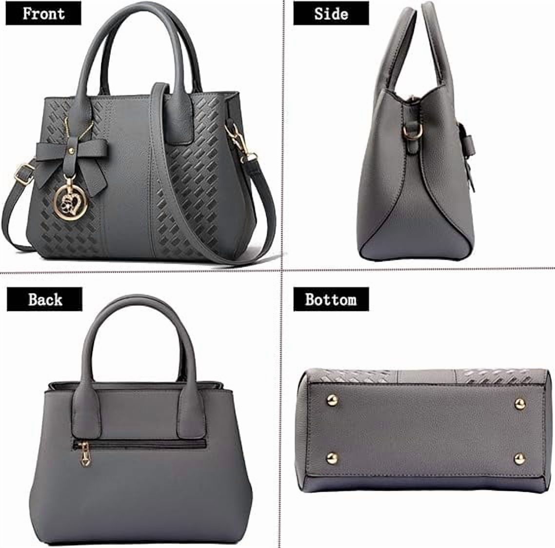 Purses and Handbags for Women Fashion PU Leather Satchel Shoulder Bags Solid Color Office Work Tote Crossbody Bag