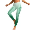 thumbnail image 2 of Meichang St. Patrick's Day Workout Leggings for Women High Waist Tummy Control Shamrock Print Green Tights Stretchy Gym Yoga Leggings, 2 of 10