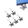 thumbnail image 7 of 5Pcs Key Chains for Car Key, Butterfly Keychain, Vintage Durable Metal Lucky Evil Eye Diamond Pendant Devil Amulet for Decorating Keys and Purse, Blue, 7 of 7