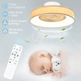 thumbnail image 4 of DingLiLighting 25" LED Ceiling Fan with Light and Remote, Wood Grain Mount Ceiling Fan,Modern Bladeless Ceiling Fan Low Profile Ceiling Fan Flush Mount, 4 of 8