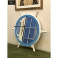 thumbnail image 2 of Handmade Nautical White/blue ship wheel Wall mirror wooden Wall Hanging Captain Boat Pirate Home/Office Decor Gift (12 Inches), 2 of 4