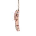 thumbnail image 3 of 0.12 ctw Diamond Heart Initial C Letter Pendant Necklace in 14K Rose Gold - IGI (with Silver Chain) (I1-I2 Clarity), 3 of 5