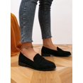 thumbnail image 3 of Women's Flat Leather Loafers, Black, Non-Slip Sole, Soft Footbed, Slip-On Casual Shoes For Home And Office, 3 of 4