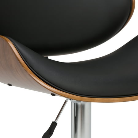 Simpli Home - Marana Bentwood Adjustable Height Gas Lift Bar Stool - Black