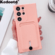 thumbnail image 2 of Simple Card Pocket Slot Couple Candy Case For Samsung Galaxy S24 S23 S22 S21 Ultra Plus FE A53 A33 A23 A13 A03S Soft TPU Funda, 2 of 5