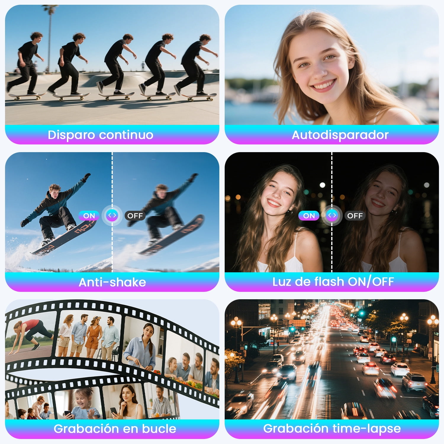 Campark Digital Camera 4K 72MP Vlogging Camera for YouTube with 64GB Card 3'' 270° Flip Screen 18x Zoom Video Cameras for Beginners