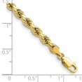 thumbnail image 2 of 10k Yellow Gold 4mm Semi-solid Sparkle-Cut Rope Chain Bracelet 9 Inch Link Bracelet for Women and Men, 2 of 2
