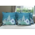thumbnail image 6 of Ambesonne Ocean Throw Pillow Cover 4 Pack, Mermaid Castle, 18", Turquoise Pale Blue Teal, 6 of 7
