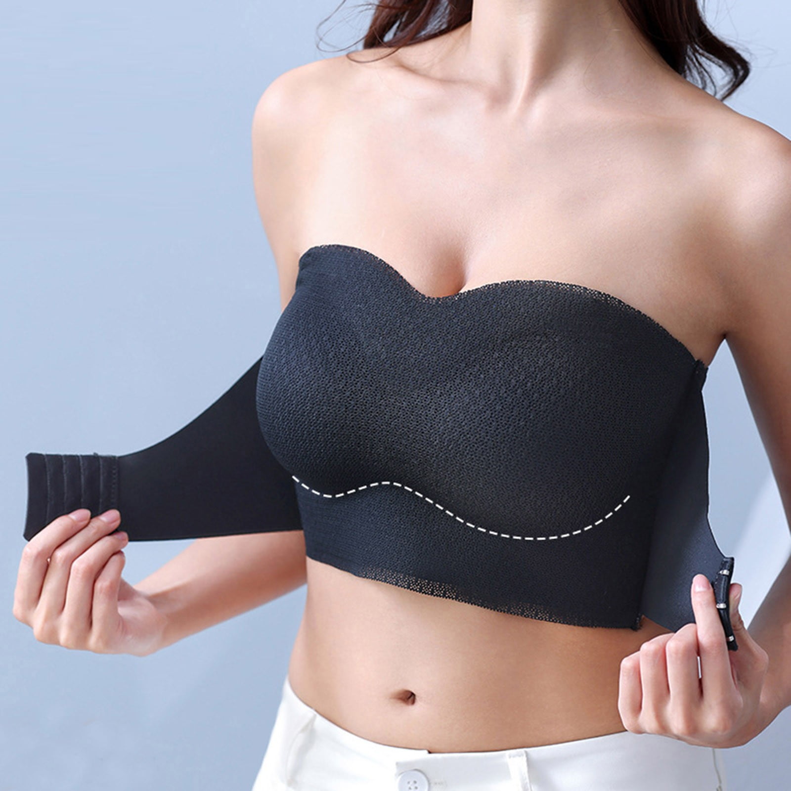 CAICJ98 Lingerie for Women Women's Full Coverage Non Padded Comfort  Minimizer Wire-Free Bra Plus Size,Black 